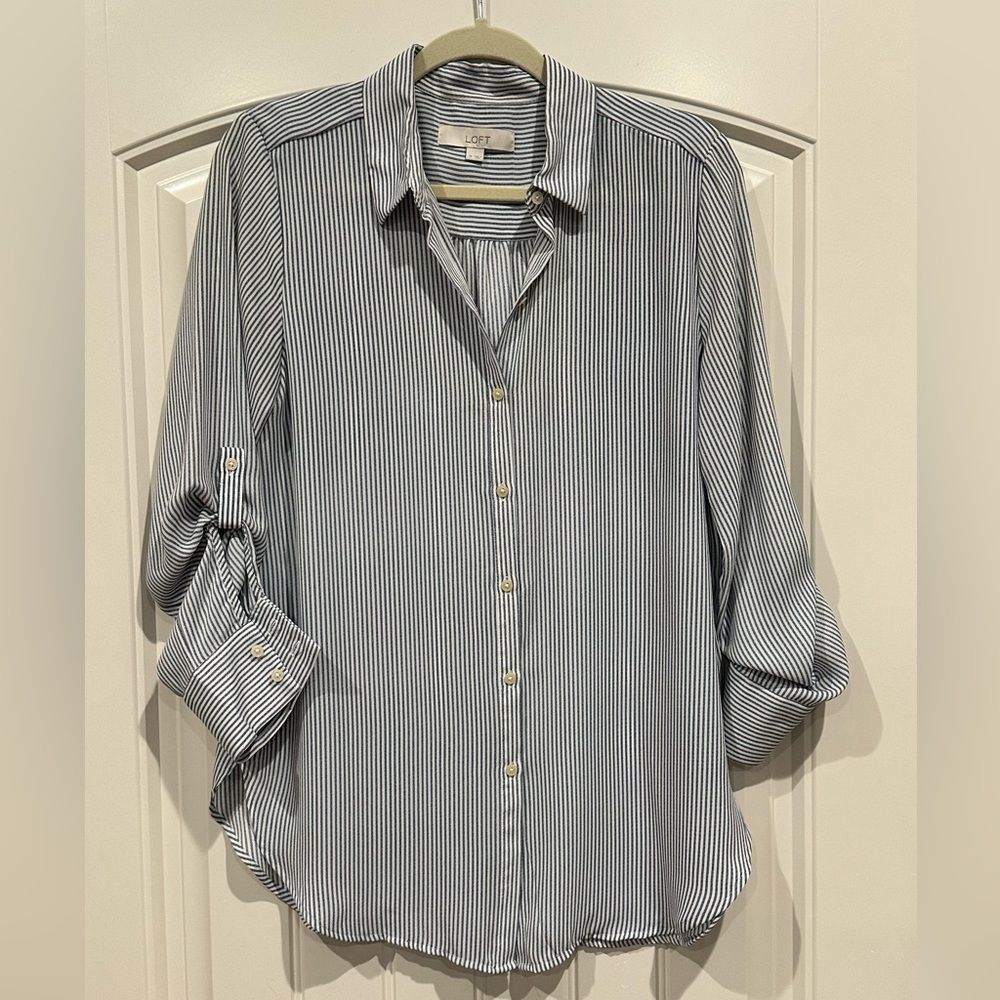 LOFT Striped Button-Up Women’s Blouse